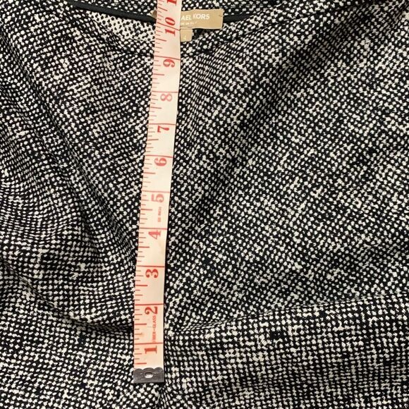 Michael Kors Collection Italy Black White Textured Wool Mid Rise Straight Pant 4 - Picture 8 of 11